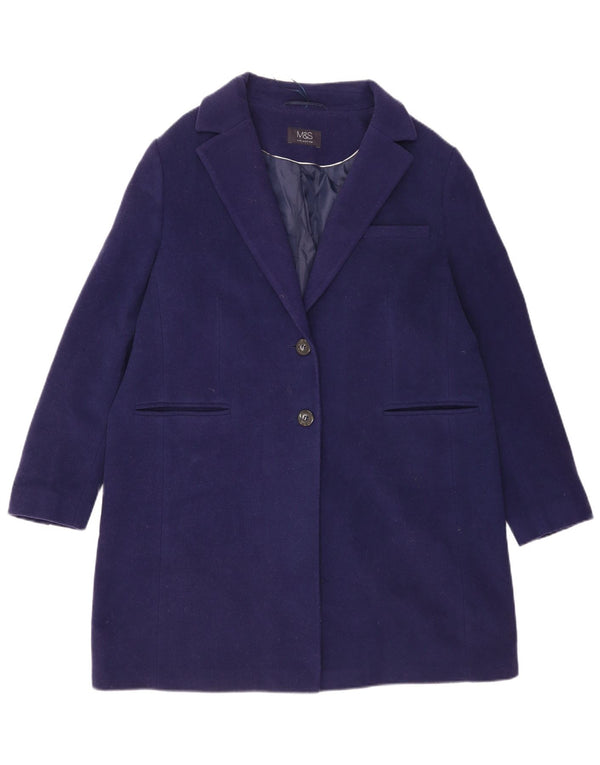 Marks & Spencer Manteau surdimensionné pour femme UK 16 Grande laine bleue