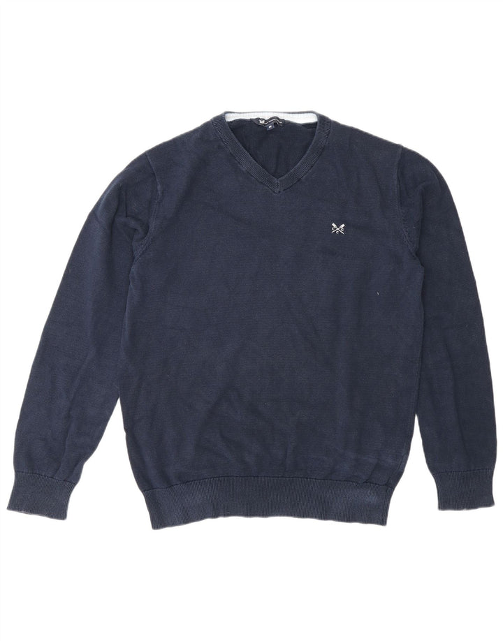 Crew Clothing Pull col V Homme Bleu Marine Moyen Coton