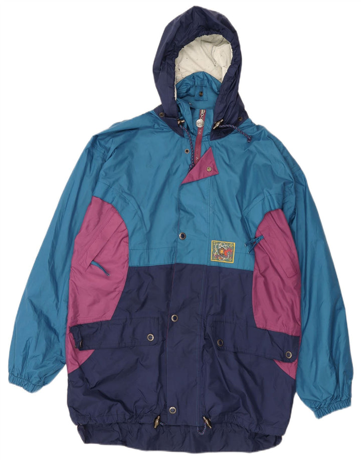 Agu Veste de pluie à capuche pour homme UK 36 Small Bleu Colorblock Polyamide