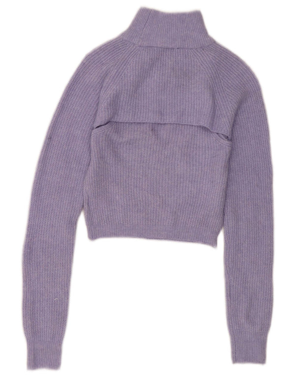 Urban Outfitters Pull court à col roulé pour femme Bleu moyen UK 12