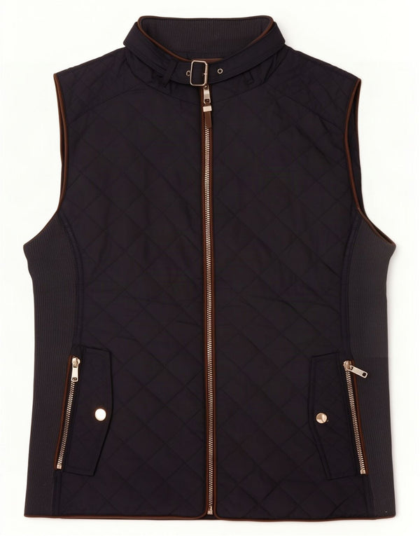Zara Gilet rembourré pour femme UK 14 Large Bleu marine