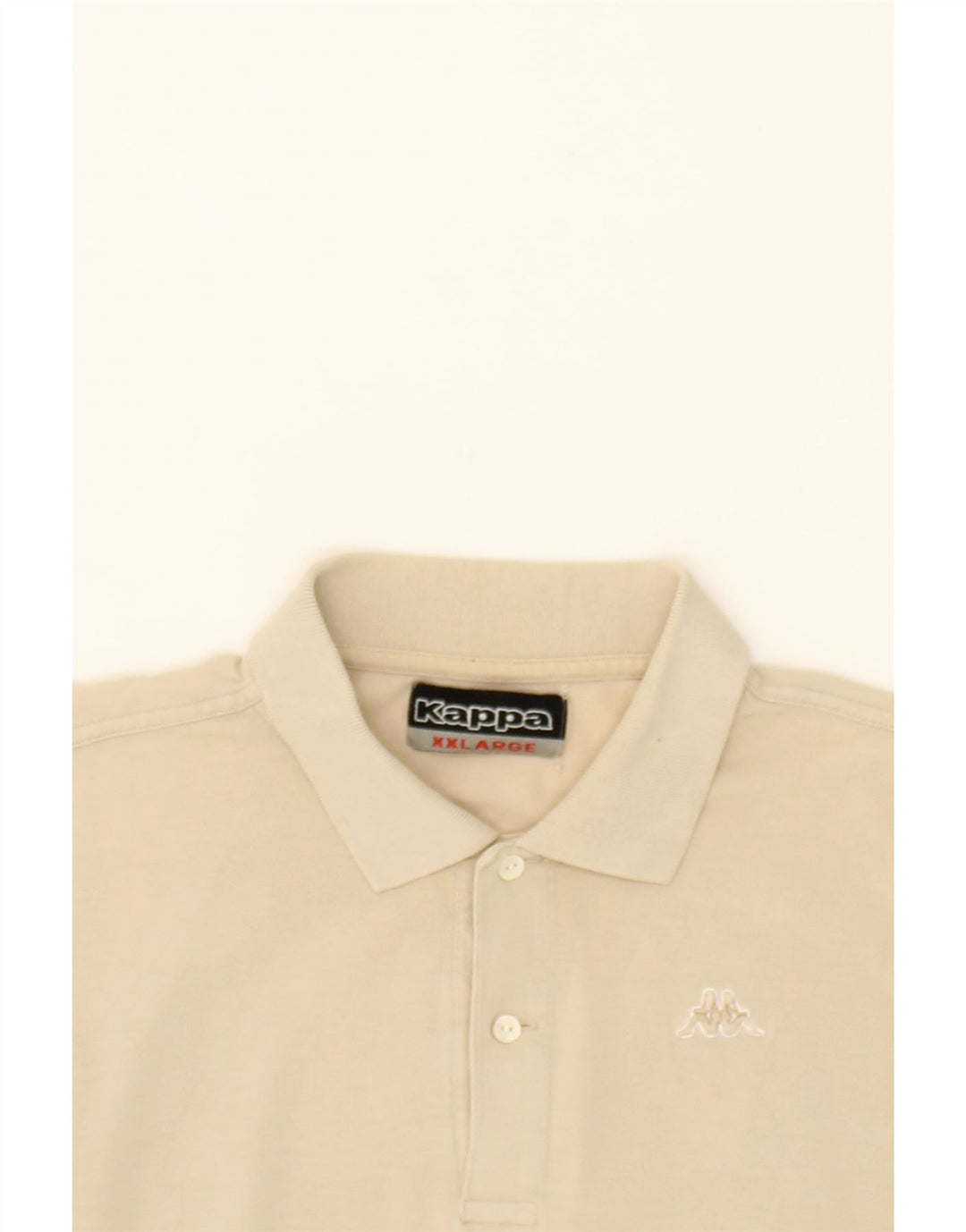 KAPPA Mens Polo Shirt 2XL Beige Cotton Vintage Kappa and Second-Hand Kappa from Messina Hembry 