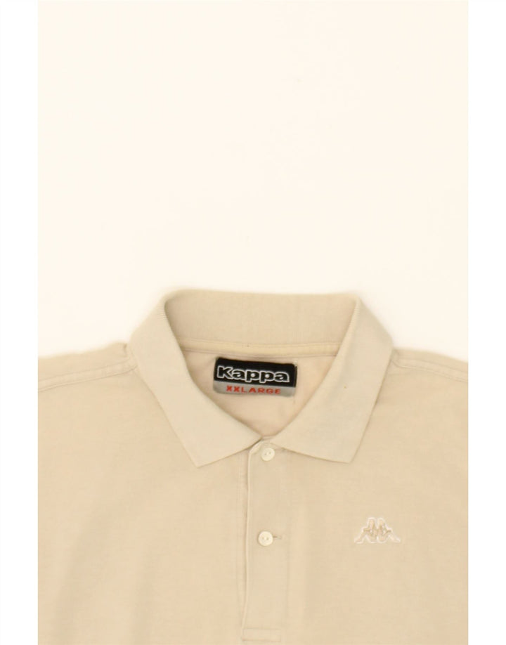 KAPPA Mens Polo Shirt 2XL Beige Cotton Vintage Kappa and Second-Hand Kappa from Messina Hembry 