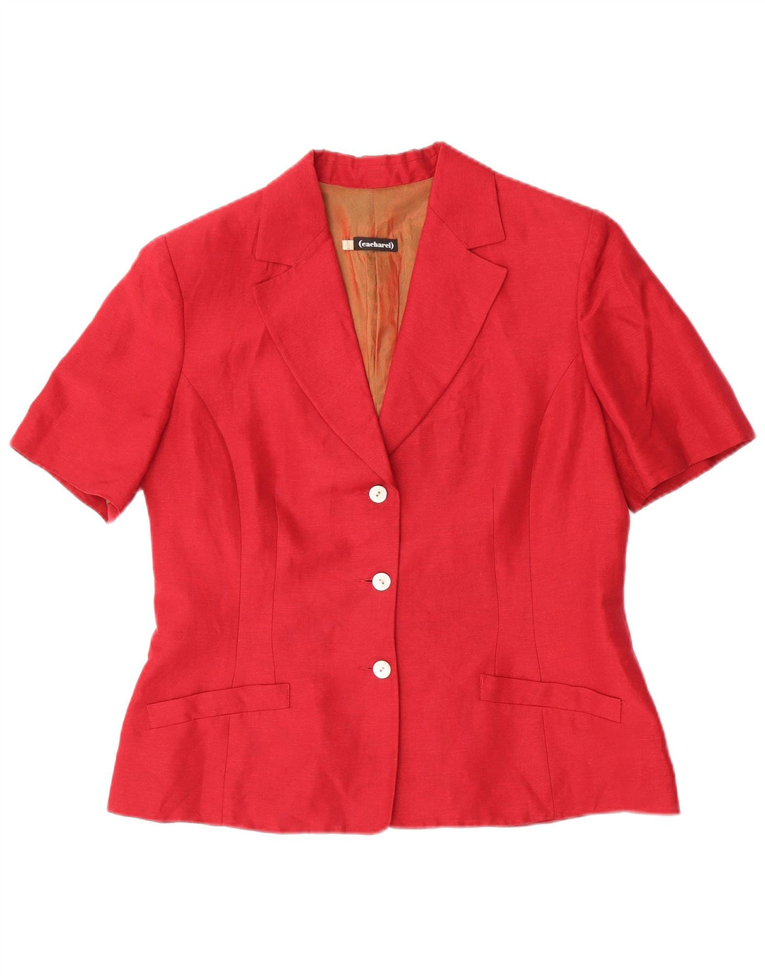 Cacharel Veste blazer à manches courtes 3 boutons pour femme IT 44 Rouge moyen