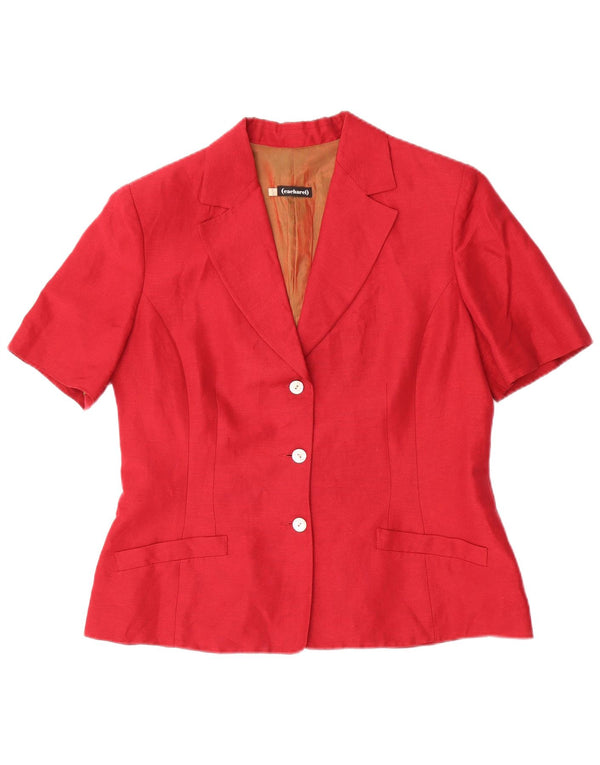 Cacharel Veste blazer à manches courtes 3 boutons pour femme IT 44 Rouge moyen