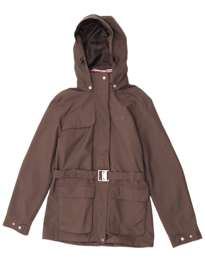 Jack Wolfskin Veste de Pluie à Capuche Femme UK 12/14 Gris Moyen Polyamide