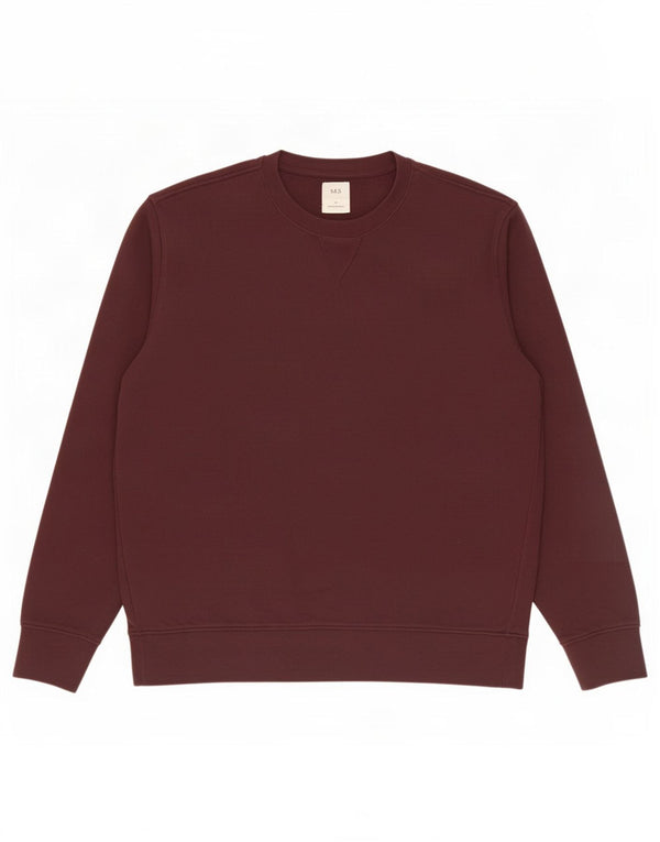 Marks & Spencer Sweat-shirt pour homme en coton bordeaux Taille L