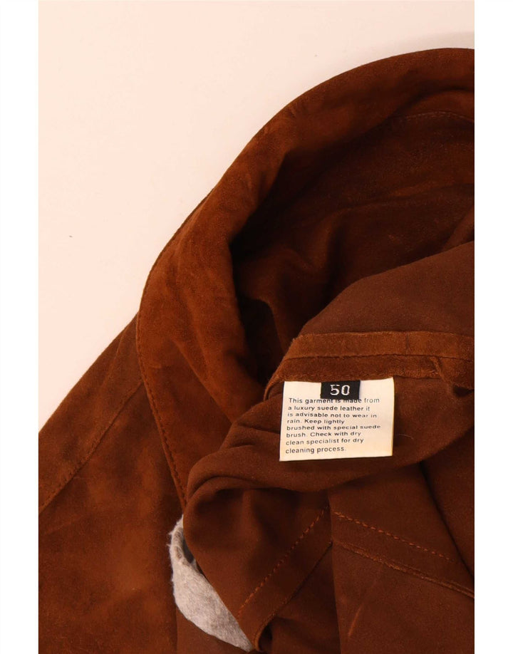 Veste en daim femme vintage IT 50 XL Cuir Beige