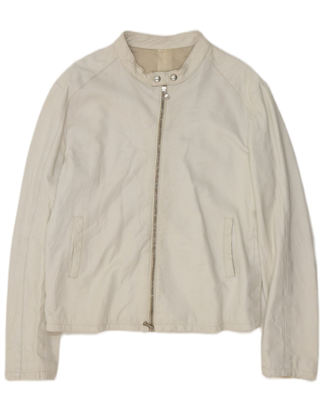 veste bomber en cuir homme vintage UK 40 Grand Blanc