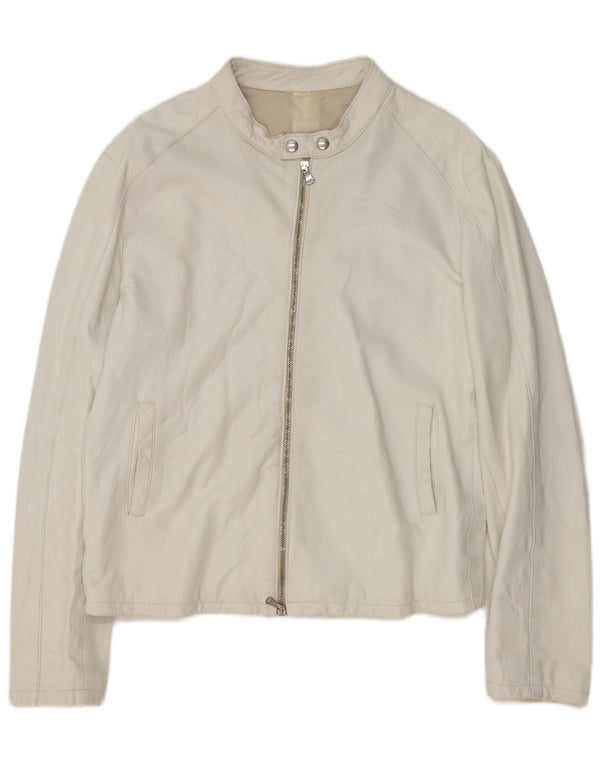 veste bomber en cuir homme vintage UK 40 Grand Blanc
