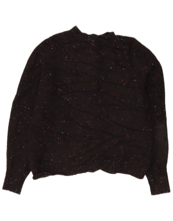 Marks & Spencer Pull cardigan court pour femme UK 14 Medium Noir moucheté