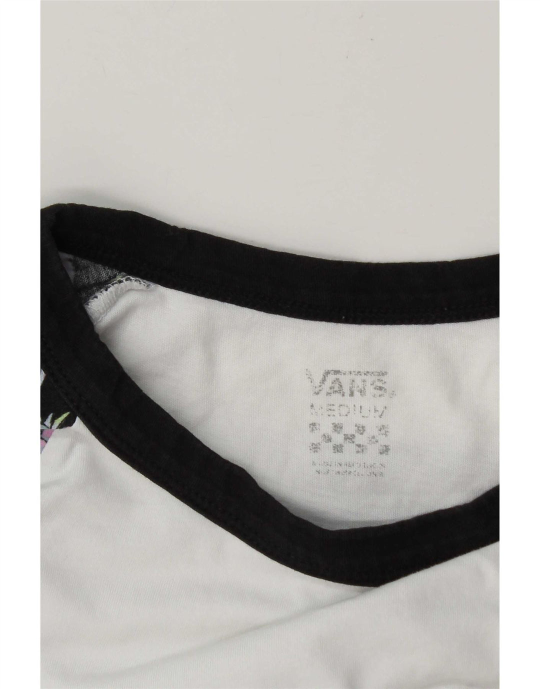 Vans Haut à manches 3/4 pour femme UK 14 Medium Blanc Colourblock