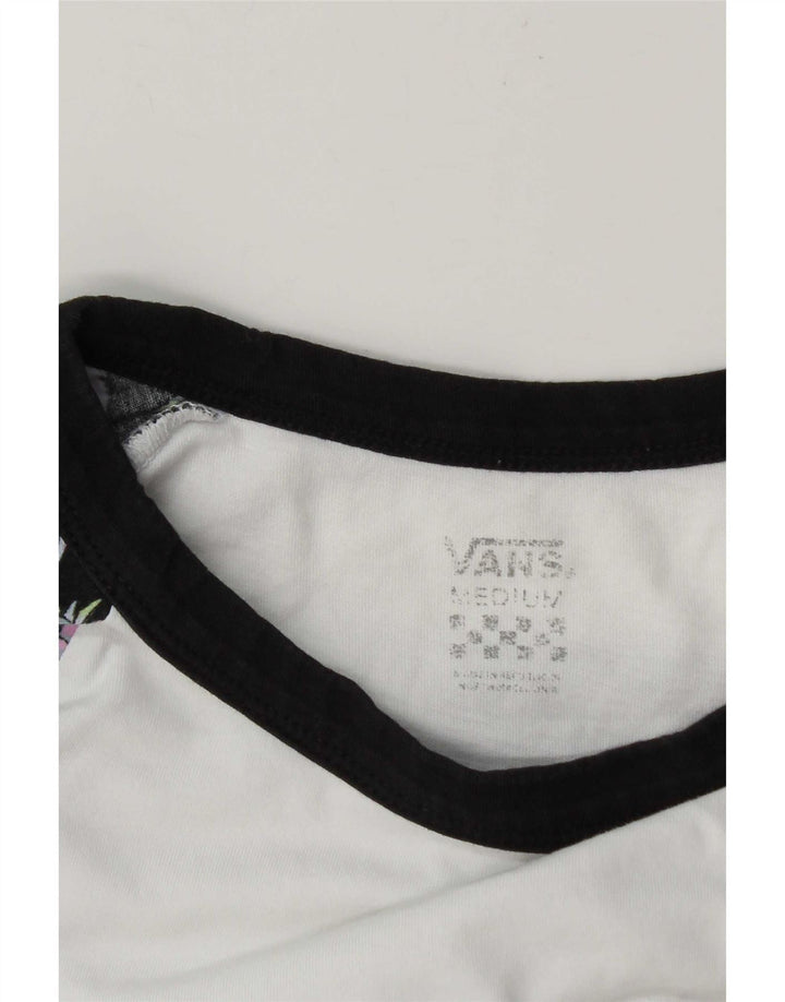 Vans Haut à manches 3/4 pour femme UK 14 Medium Blanc Colourblock