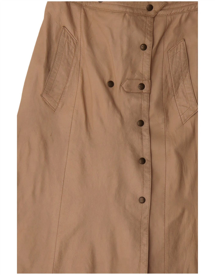 VINTAGE Jupe en cuir femme W30 Beige moyen