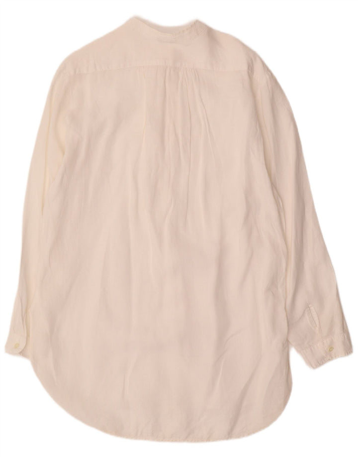 BENETTON Chemise pull longue pour femme UK 14 Medium Off White