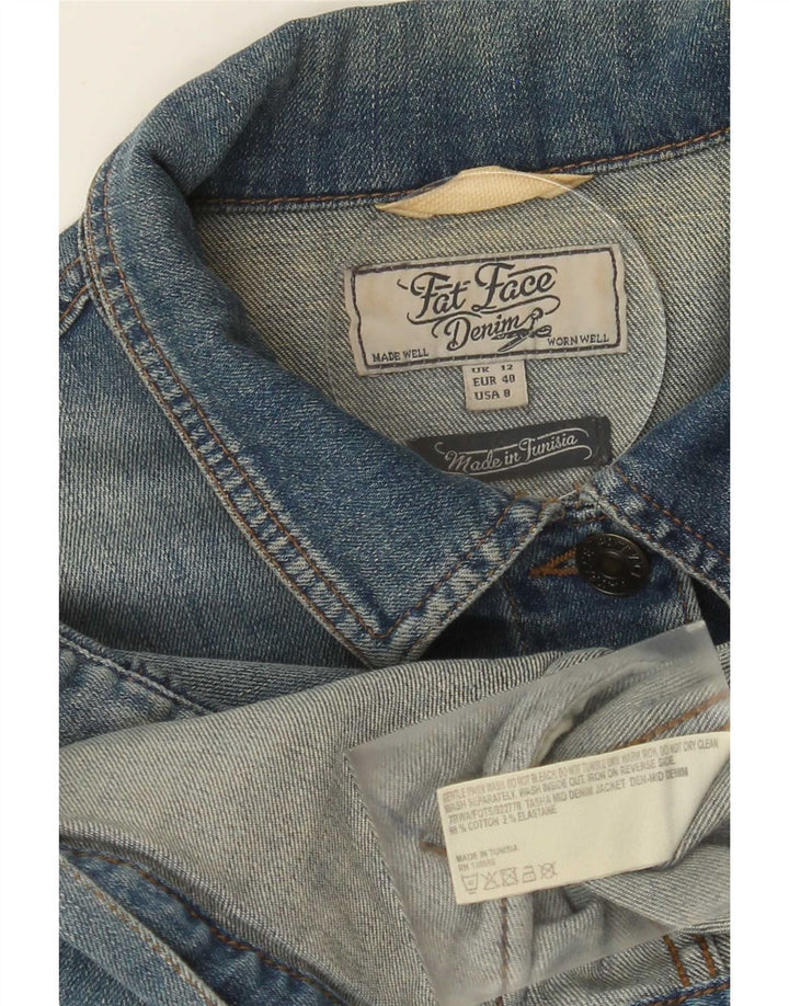 Fat Face Veste en jean pour femme UK 12 Bleu moyen Coton