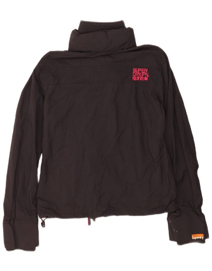 Superdry Veste coupe-vent graphique pour femme UK 16 Large Noir Nylon