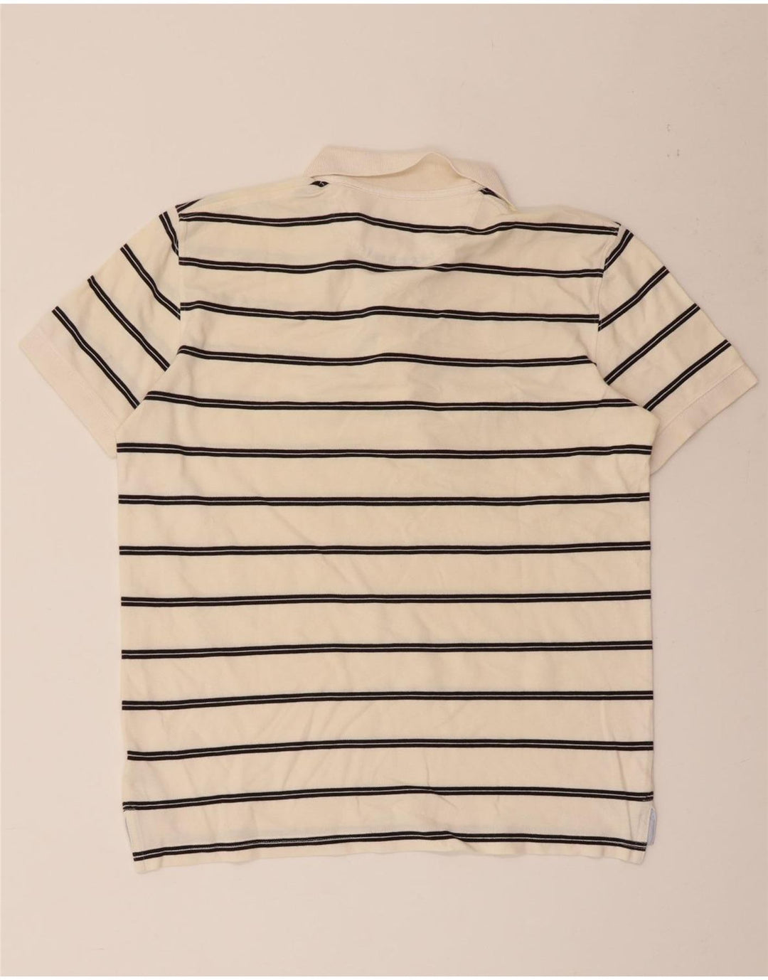 Massimo Dutti Polo Homme Coton Rayé Blanc Cassé Moyen