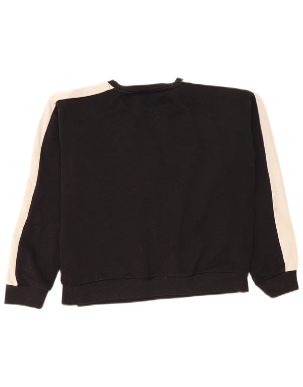 Fila Womens Crop Graphic Sweatshirt Jumper UK 16 Grand Noir Colorblock