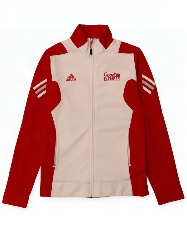 Adidas Veste de survêtement pour femme UK 10 Petit Rouge Colorblock Polyester