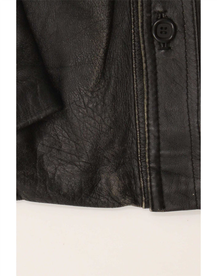 veste en cuir homme vintage UK 36 Petit Noir