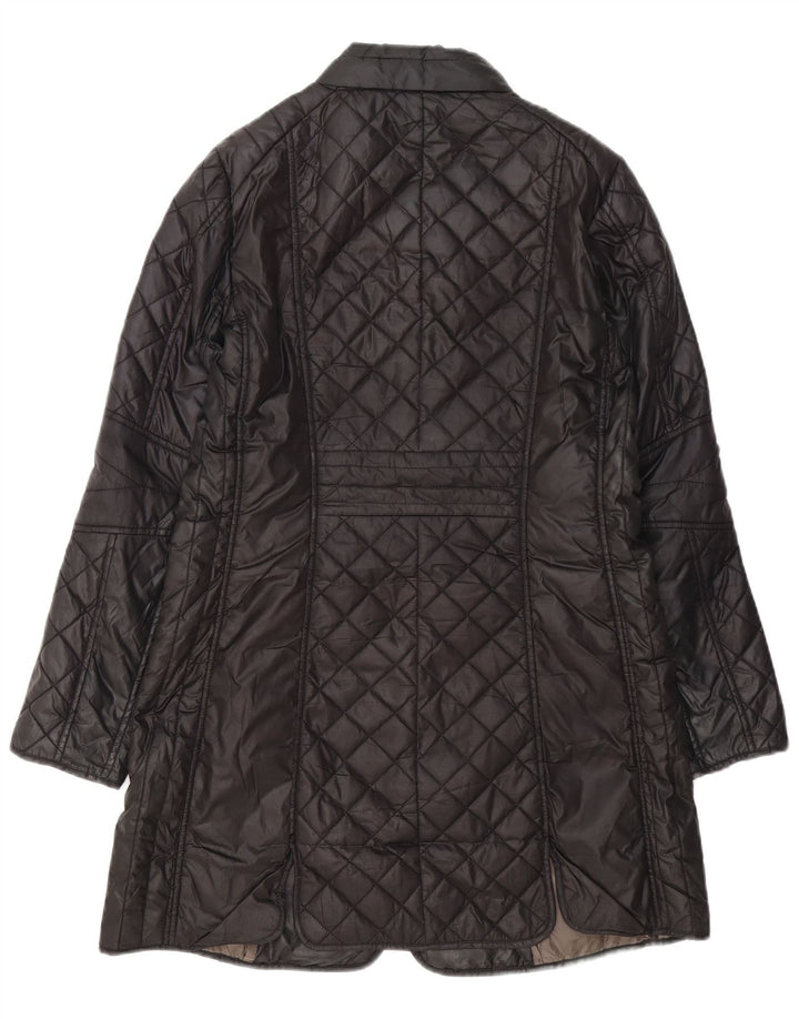 Zara Manteau matelassé matelassé pour femme UK 16 Large Noir Polyester