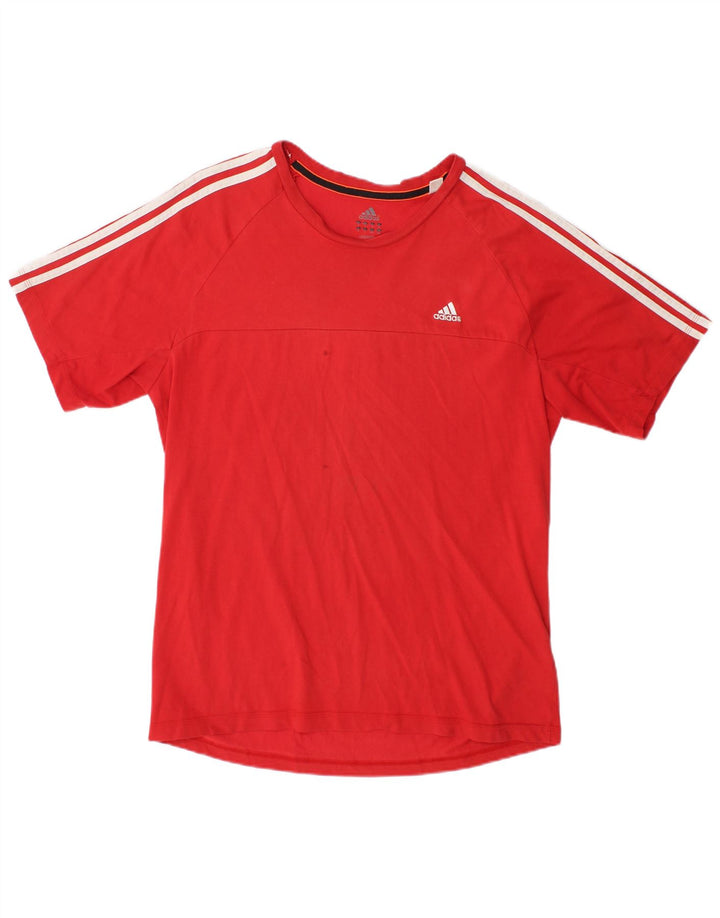 Adidas Hommes Climalite T-Shirt Haut Grand Rouge Coton