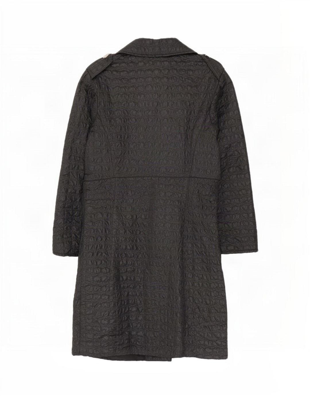 vintage Femme Trench Coat UK 8 Petit Noir