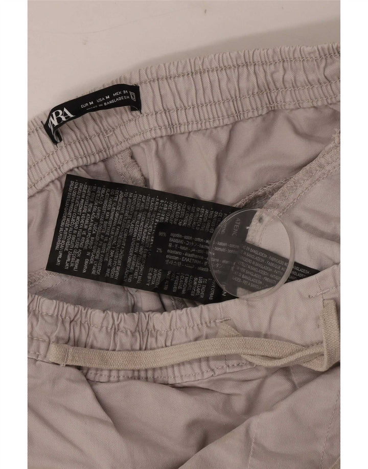 Zara Pantalon Cargo Joggers Homme Moyen W31 L28 Gris Coton