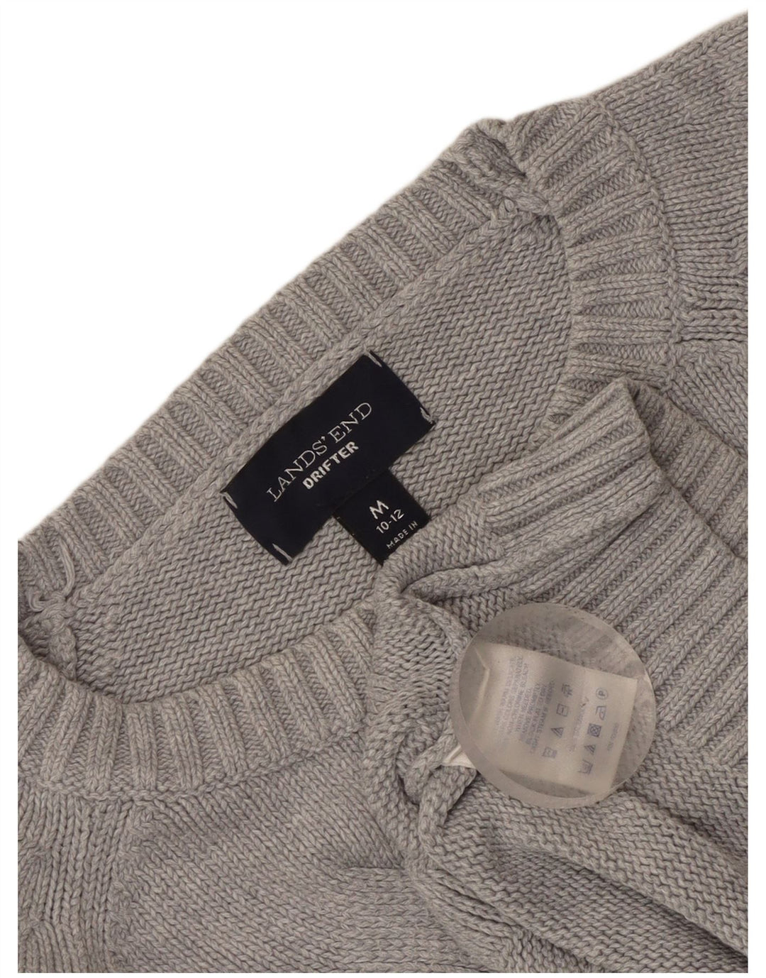 Lands End Pull Drifter à col bateau pour femme Gris moyen UK 10/12