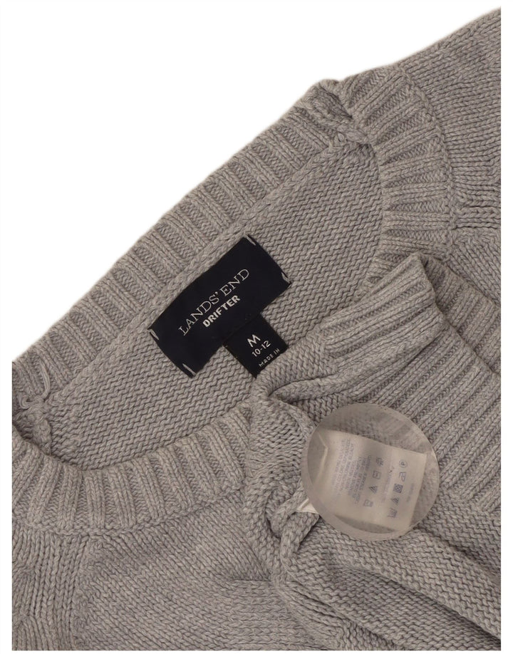 Lands End Pull Drifter à col bateau pour femme Gris moyen UK 10/12