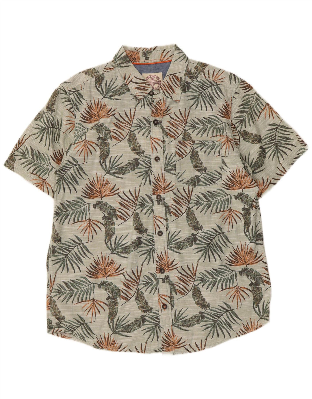 Chemise à Manches Courtes Homme Fat Face Coton Floral Gris Moyen