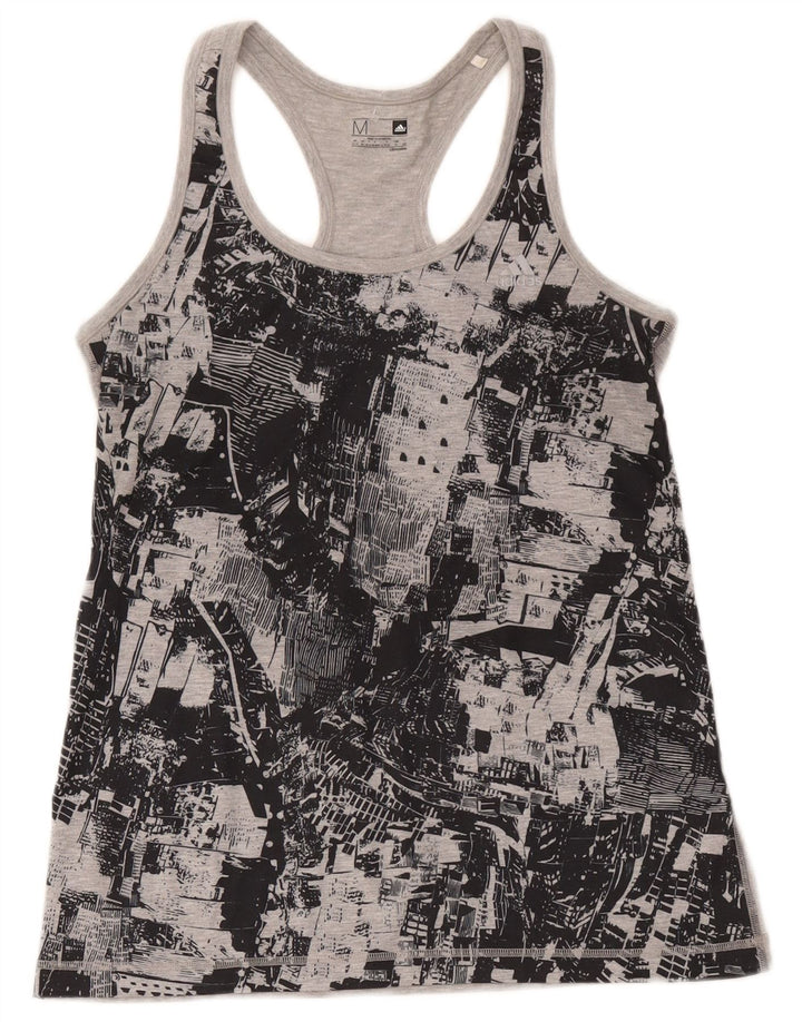 Adidas Femmes Climalite Graphic Débardeur UK 12/14 Gris Moyen Géométrique