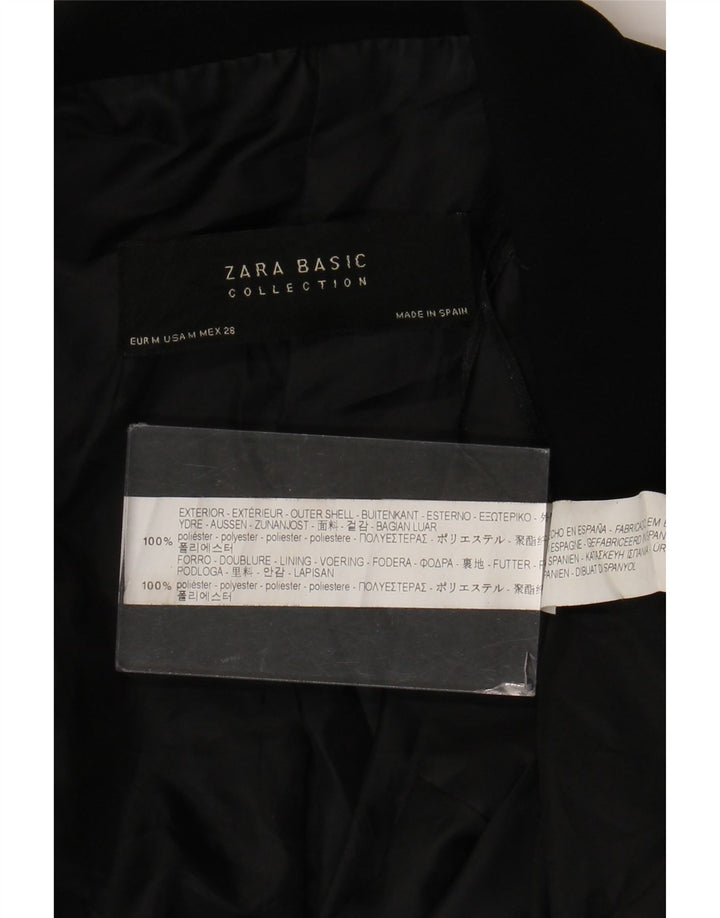 Zara Veste blazer ouverte à manches 3/4 pour femme UK 14 Noir moyen Polyester