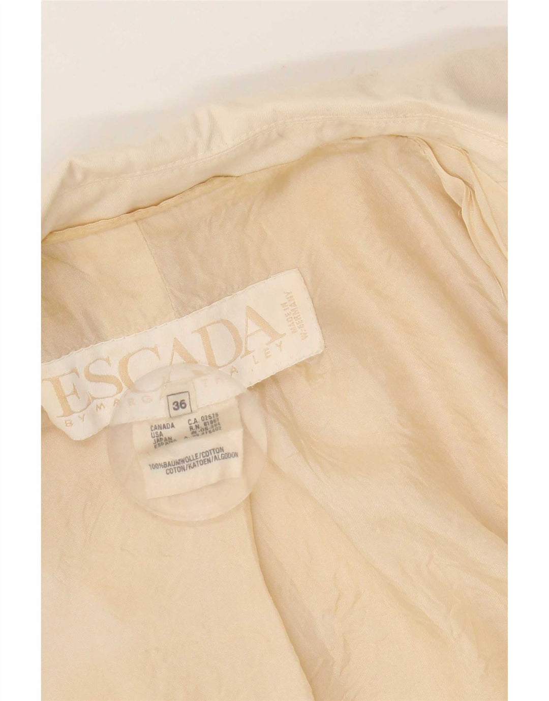 Escada Veste Boléro Ouverte Femme EU 36 Petit Coton Beige