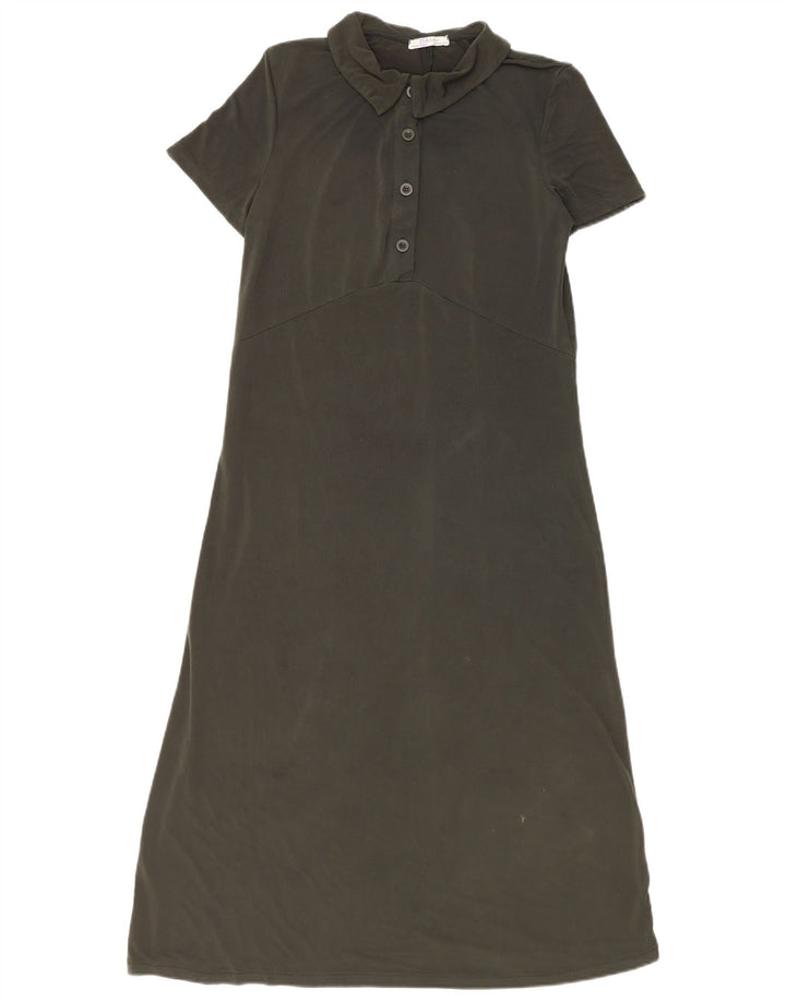 ZARA Robe Polo Femme UK 12 Vert Moyen