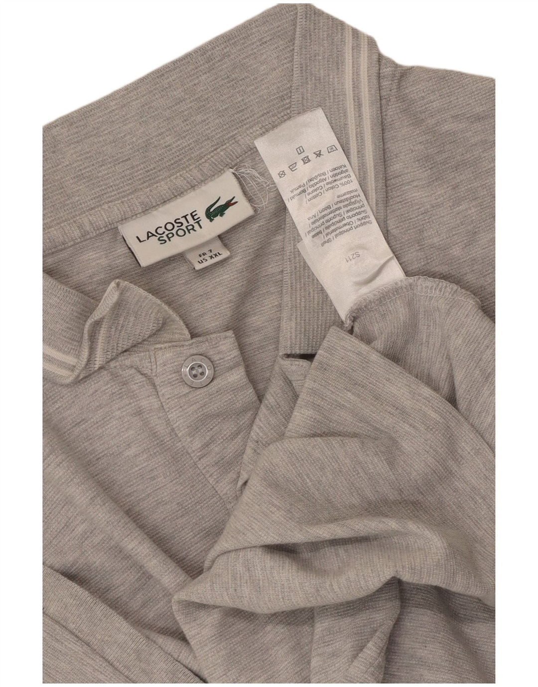 Lacoste Polo Homme Taille 7 2XL Gris Coton