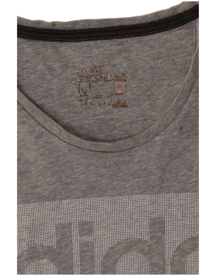 Adidas T-Shirt Graphique Homme Gris Moyen Colourblock