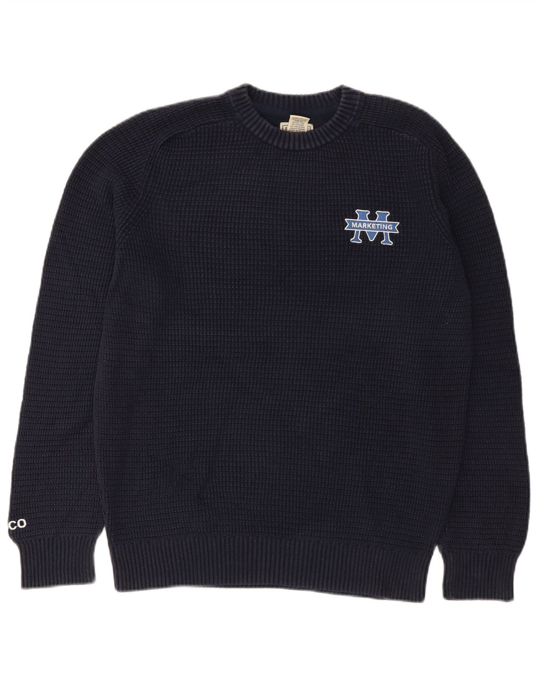 L.L.Bean Pull à col rond pour homme en coton bleu marine