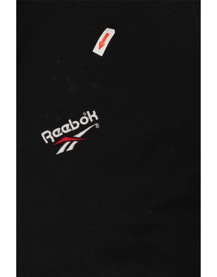 Reebok Veste polaire à capuche pour homme UK 40 Large Noir Polyester