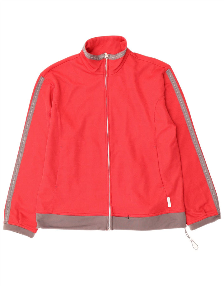 Diadora Veste de survêtement surdimensionnée pour femme UK 10 Small Rouge Colourblock