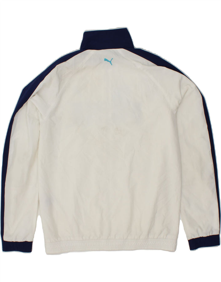 PUMA Boys Graphic Bomber Jacket 13-14 Years XL White Colourblock Polyester Vintage Puma and Second-Hand Puma from Messina Hembry 