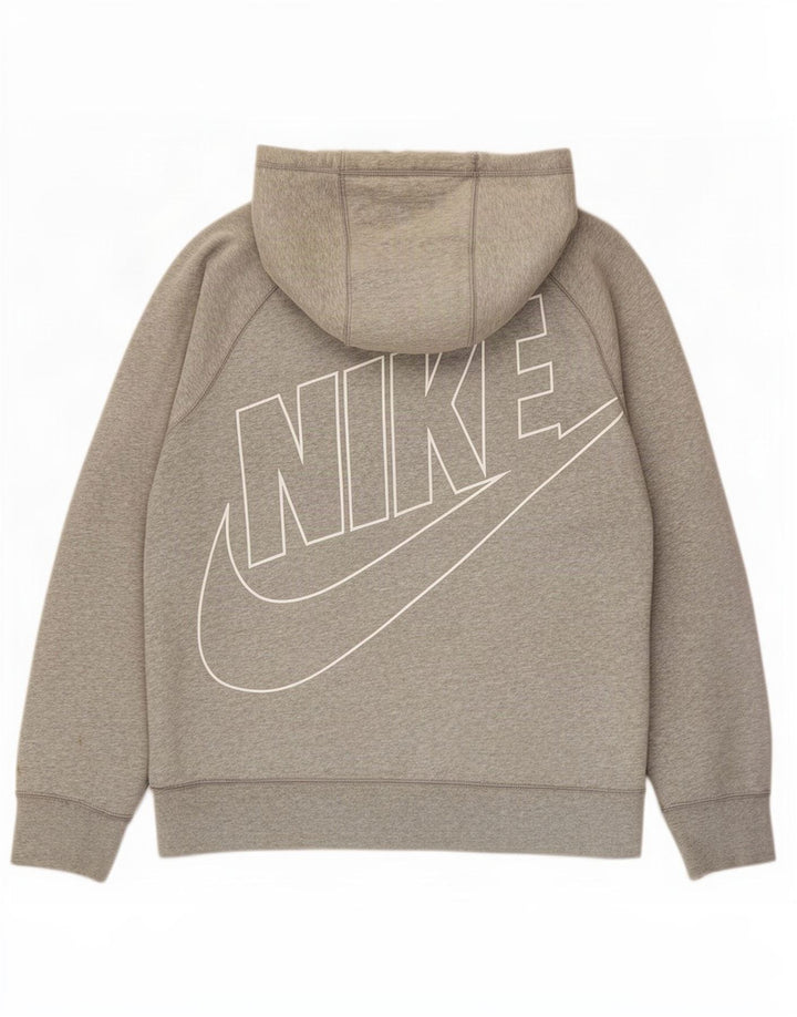 Nike Pull à capuche zippé graphique pour homme Grand coton gris