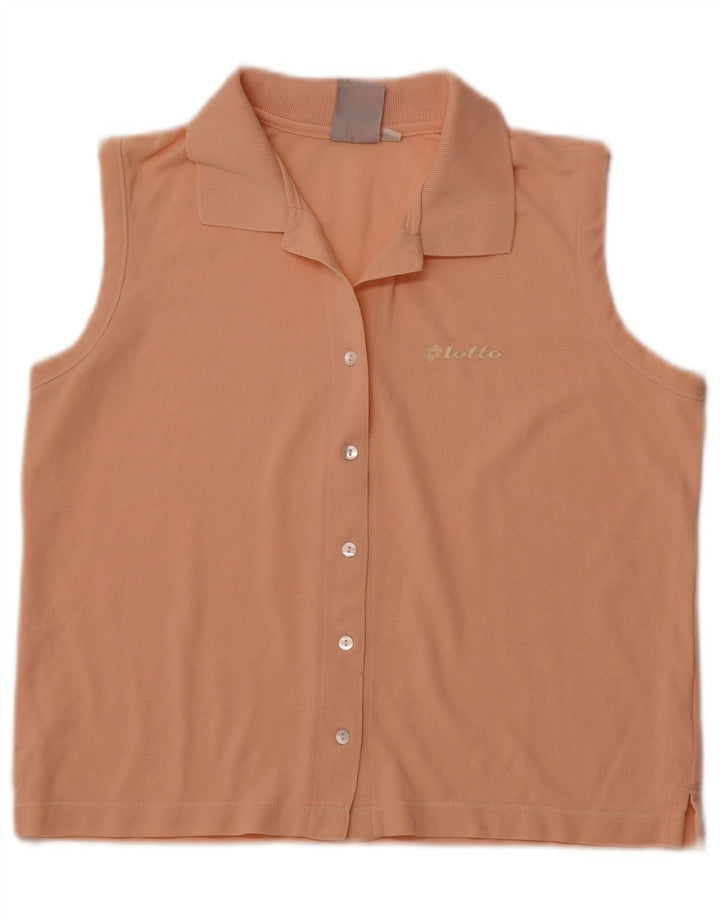 LOTTO Chemisier court sans manches pour femme UK 14 Large Orange