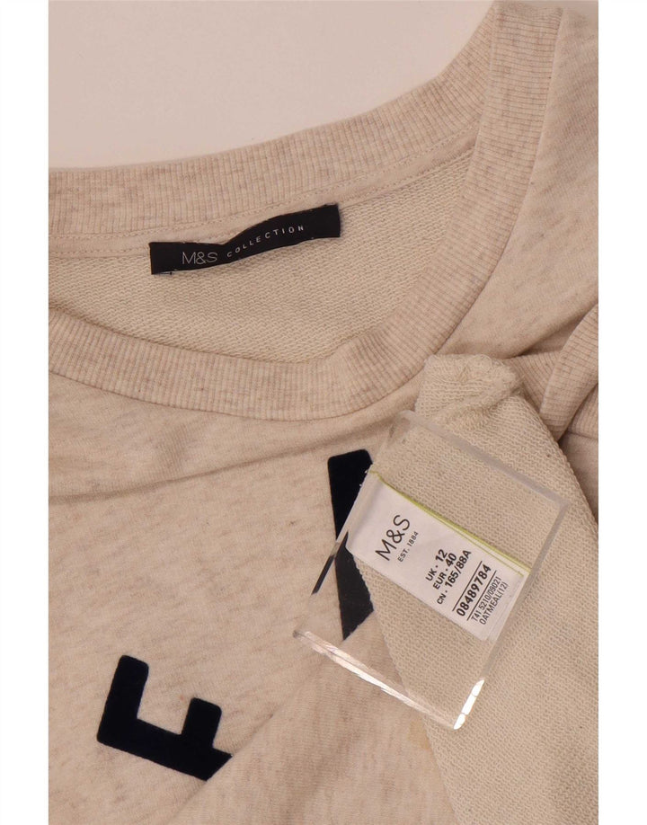 Marks & Spencer Sweat-shirt graphique pour femme UK 12 Beige moyen floral