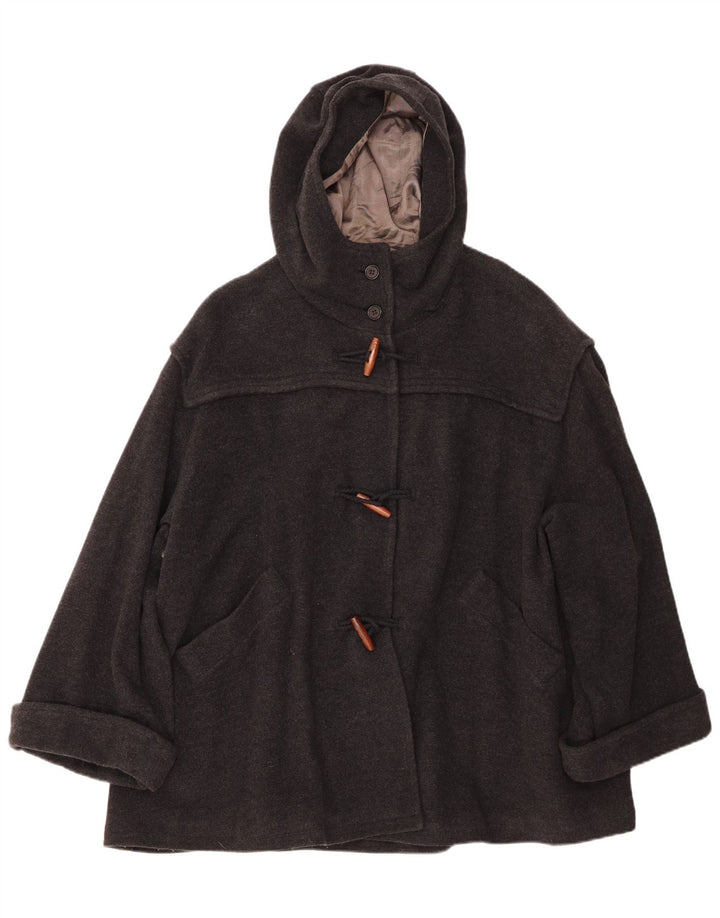 BENETTON Duffle-coat à capuche surdimensionné pour femme IT 42 laine gris moyen