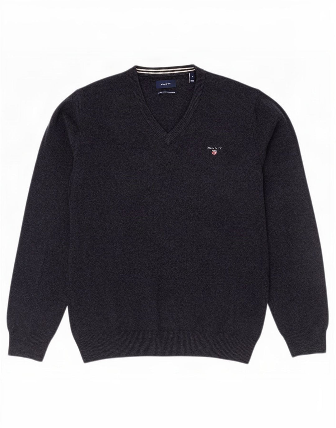 Gant Pull Col V Homme Bleu Marine Moyen Laine