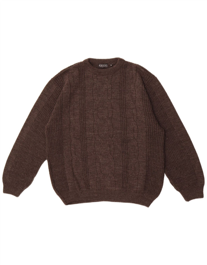 Barisal Pull ample à col rond pour homme Gris moyen Polyacrylique