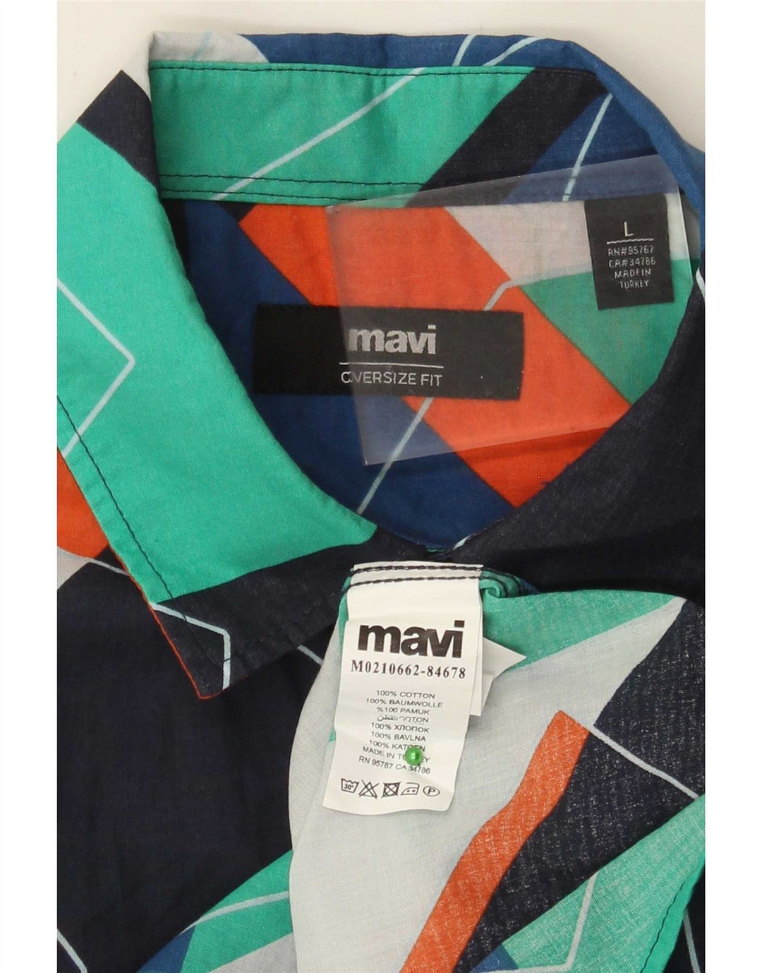 Mavi Chemise graphique à manches courtes pour homme Grand coton géométrique multicolore