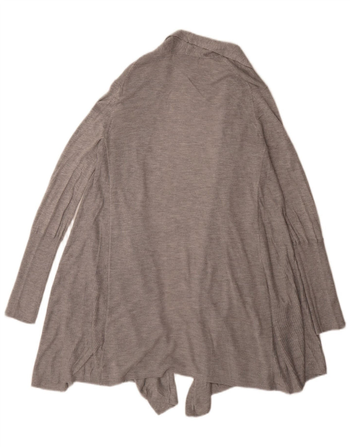 Marks & Spencer Pull Cardigan Ouvert pour Femme UK 12 Acrylique Gris Moyen